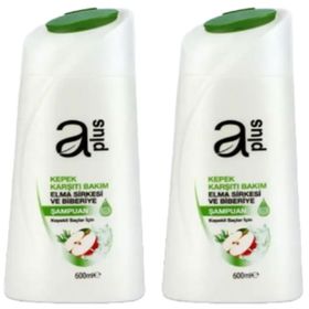 A Plus 2x600 ml Elma Sirkeli Biberiyeli Kepekli Saçlar Şampuan