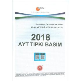 A Yayınları 2018 YKS AYT Tıpkı Basım Çıkmış Sorular