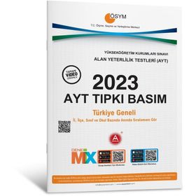 A Yayınları - 2023 AYT Tıpkı Basım Deneme Sınavı Bire Bir ÖSYM Çıkmış Sorular