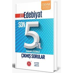 A Yayınları AYT Edebiyat Son 5 Yıl Tamamı Çözümlü Çıkmış Sorular