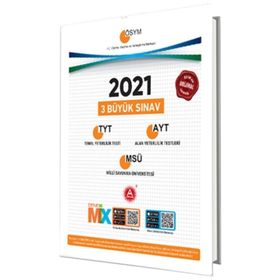 A Yayınları ÖSYM 2021 TYT AYT MSÜ Üç Büyük Sınav Çıkmış Sorular