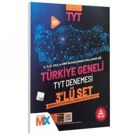 A Yayınları - Türkiye Geneli TYT Çıkmış Sorular Denemesi 3'lü Set