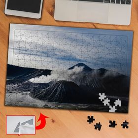 A0028 Yanardağ Duman Dağ Doğa 240 Parça Puzzle Yapboz Tablo