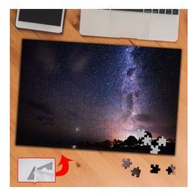 A003 Gece Gökyüzü Mor Işık Kamp 240 Parça Puzzle Yapboz Tablo