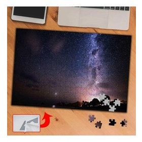 A003 Gece Gökyüzü Mor Işık Kamp 240 Parça Puzzle Yapboz Tablo