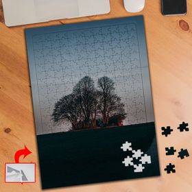 A0052 Ağaçlar Gün Batımı Doğa 240 Parça Puzzle Yapboz Tablo