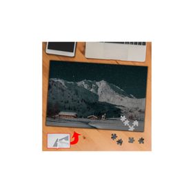A01 Karlı Dağlar Ahşap Evler 240 Parça Puzzle Yapboz Tablo