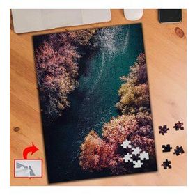 A0124 Pembe Ağaçlar Nehir Manzara 240 Parça Puzzle Yapboz Tablo