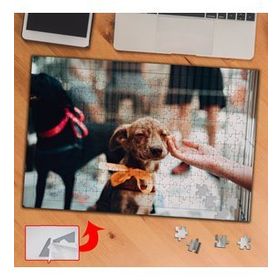 A015 Sevimli Kahverengi Köpek 240 Parça Puzzle Yapboz Tablo