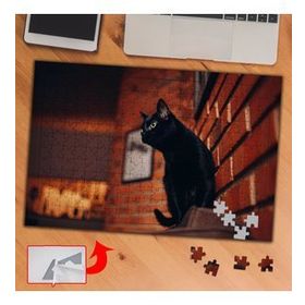 A01544 Evde Kara Kedi Hayvan 240 Parça Puzzle Yapboz Tablo