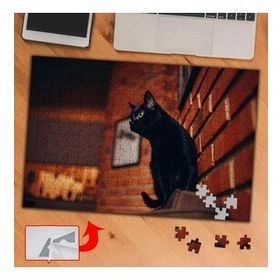 A01544 Evde Kara Kedi Hayvan 240 Parça Puzzle Yapboz Tablo