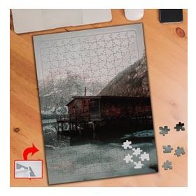 A0177 Ahşap Deniz Kenarı Ev 240 Parça Puzzle Yapboz Tablo