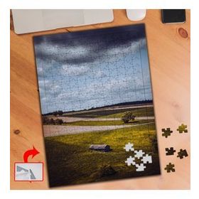A0180 Kara Bulut Yeşil Çimen Gök 240 Parça Puzzle Yapboz Tablo