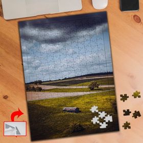 A0180 Kara Bulut Yeşil Çimen Gök 240 Parça Puzzle Yapboz Tablo