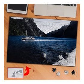 A0231 Tekne Deniz Dağ Manzara 240 Parça Puzzle Yapboz Tablo
