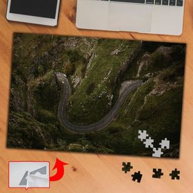 A0273 Havadan Yeşil Ağaçlı Yol Doğa 240 Parça Puzzle Yapboz Tablo