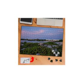 A054 Pembe Bulutlar Deniz Manzara 240 Parça Puzzle Yapboz Tablo