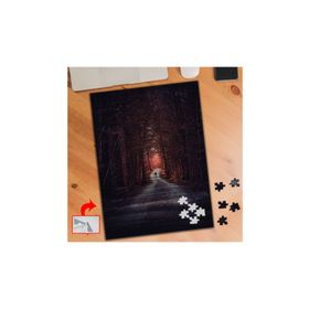 A060 Ağaçlı Yol Kırmızı Yaprak Bitki 240 Parça Puzzle Yapboz Tablo