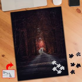 A060 Ağaçlı Yol Kırmızı Yaprak Bitki 240 Parça Puzzle Yapboz Tablo