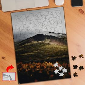 A0734 Sisli Gökyüzü Dağ Çiçekler 240 Parça Puzzle Yapboz Tablo
