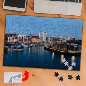 A0979 Şehirde Kıyı İskele Gemiler 240 Parça Puzzle Yapboz Tablo