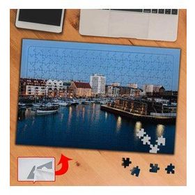A0979 Şehirde Kıyı İskele Gemiler 240 Parça Puzzle Yapboz Tablo