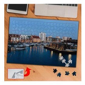 A0979 Şehirde Kıyı İskele Gemiler 240 Parça Puzzle Yapboz Tablo