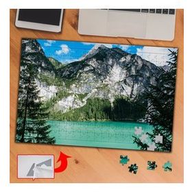 A1101 Yeşil Göl Dağ Ağaçlar 240 Parça Puzzle Yapboz Tablo