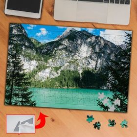 A1101 Yeşil Göl Dağ Ağaçlar 240 Parça Puzzle Yapboz Tablo