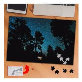 A1638 Galaktik Gökyüzü Ağaç Silüeti 240 Parça Puzzle Yapboz Tablo