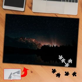 A1718 Dağ Ardındaki Işık Yıldızlar 240 Parça Puzzle Yapboz Tablo