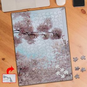 A181 Kiraz Çiçekleri Pembe Bitkiler 240 Parça Puzzle Yapboz Tablo