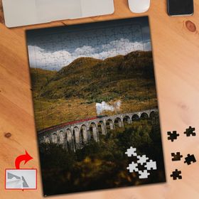 A1814 Tren Yolu Köprü Doğa Dağ 240 Parça Puzzle Yapboz Tablo