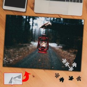 A1828 Ağaçlı Yol Gaz Lambası 240 Parça Puzzle Yapboz Tablo
