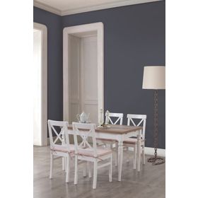 A2 Decor Galata Beyaz Çizilmez Büyük Masa Takımı