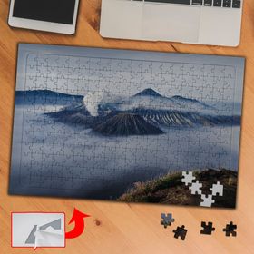 A242 Sisli Görüntü Yanardağ Dağlar 240 Parça Puzzle Yapboz Tablo