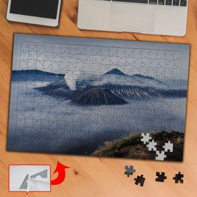 A242 Sisli Görüntü Yanardağ Dağlar 240 Parça Puzzle Yapboz Tablo