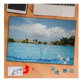 A534 Havuz Gökyüzü Ağaçlar 240 Parça Puzzle Yapboz Tablo