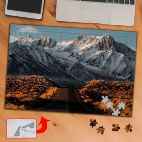 A650 Dağlar Çiçekli Yol Doğa 240 Parça Puzzle Yapboz Tablo