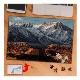 A650 Dağlar Çiçekli Yol Doğa 240 Parça Puzzle Yapboz Tablo