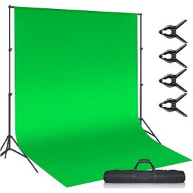 AA Plus Green Screen 2x3 m Greenbox Yeşil Fon Perde+Fon Standı+4 Mandal