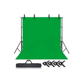 AA Plus Green Screen 2x3 m Greenbox Yeşil Fon Perde+Fon Standı+4 Mandal