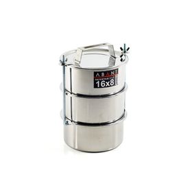 Abant Çelik 3'lü 16x8 cm Sefertası Yemek Taşıma Kabı
