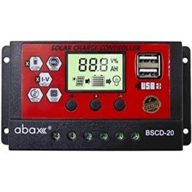 Abax Bscd20 Çift Usb 12 / 24 Vdc 20A Pwm Solar Şarj Kontrol Cihazı