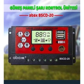 Abax Bscd20 Çift Usb 12 / 24 Vdc 20A Pwm Solar Şarj Kontrol Cihazı