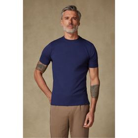 Abbate Easy Penye Pamuklu Comfort Fit Lacivert Bisiklet Yaka Erkek Düz T-Shirt