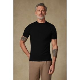 Abbate Easy Penye Pamuklu Comfort Fit Siyah Bisiklet Yaka Erkek Düz T-Shirt