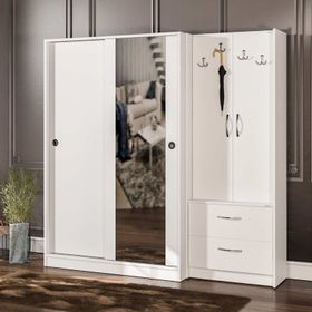 Abre VM300348 Beyaz Vestiyer Portmanto Ayakkabılık