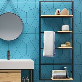 Abronya Metal Ahşaplı Raflı Banyo Dolabı
