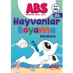 ABS 4-6 Yaş Hayvanlar Boyama Kitabım - Pinokyo Yayınları